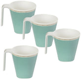 Melamin Tassenset pastellgrün 4 Tassen je 350 ml - Campinggeschirr Geschirr Personen Picknick Camping Outdoor